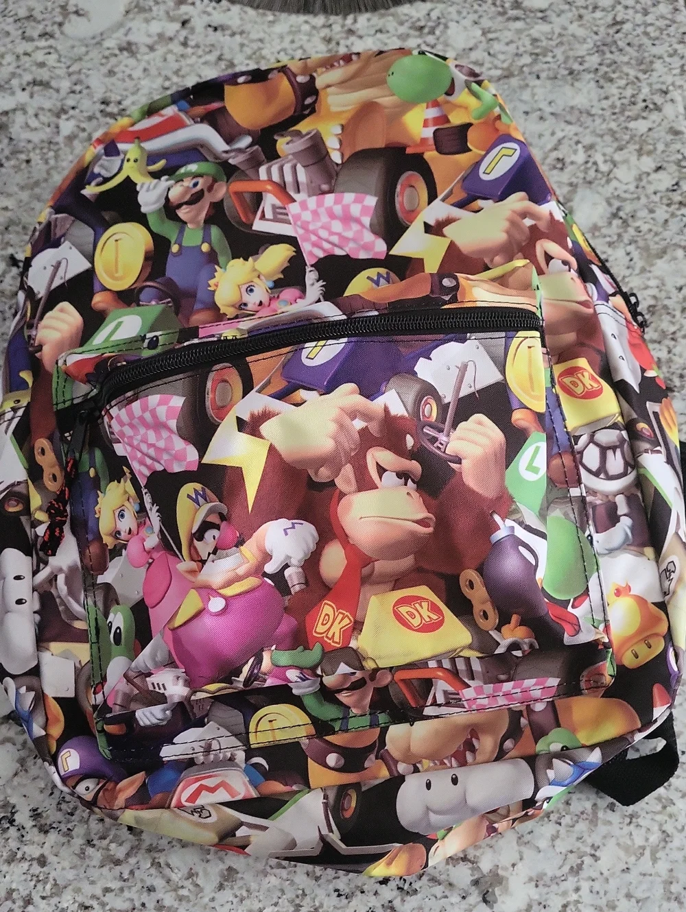 Super Mario Characters Printed Backpack - Colorful Arcade Design